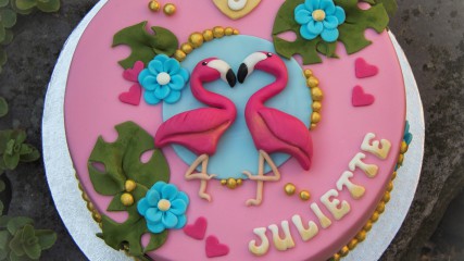 bij-okidoki hilversum bussum naarden kindertaarten flamingotaart